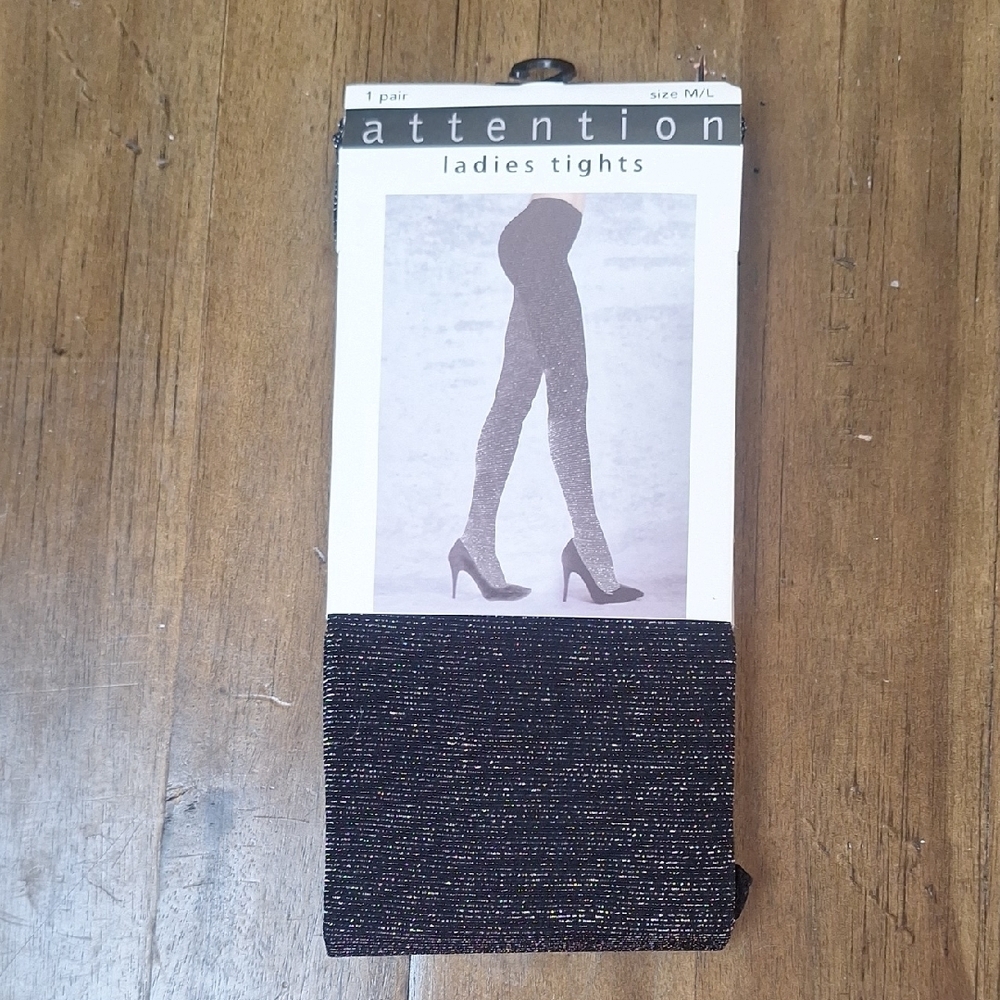 🎁Attention Black Sparkle Tights Size M/L